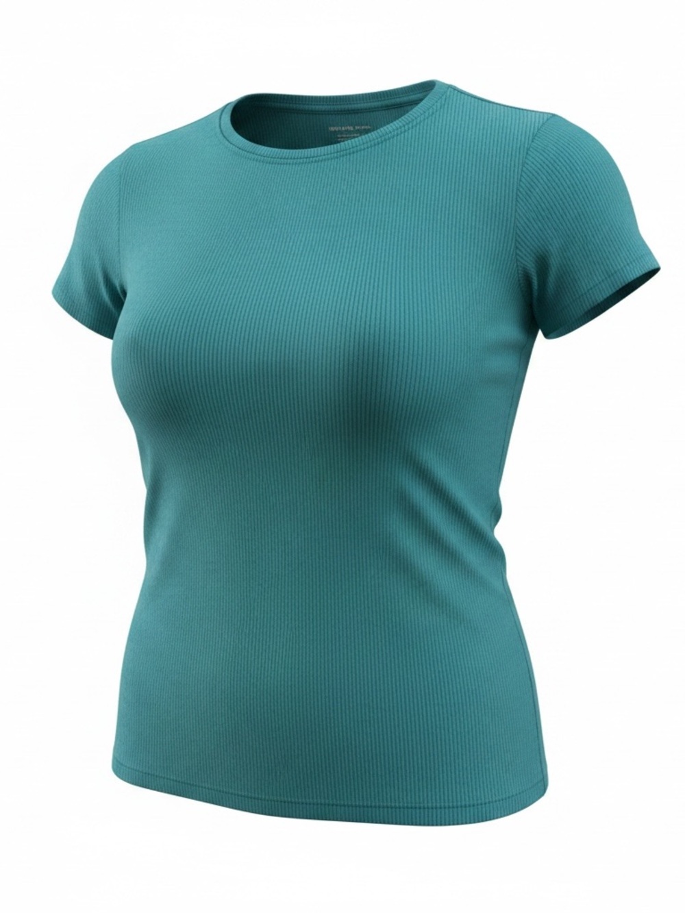 Ribbed Crewneck Tee - Teal